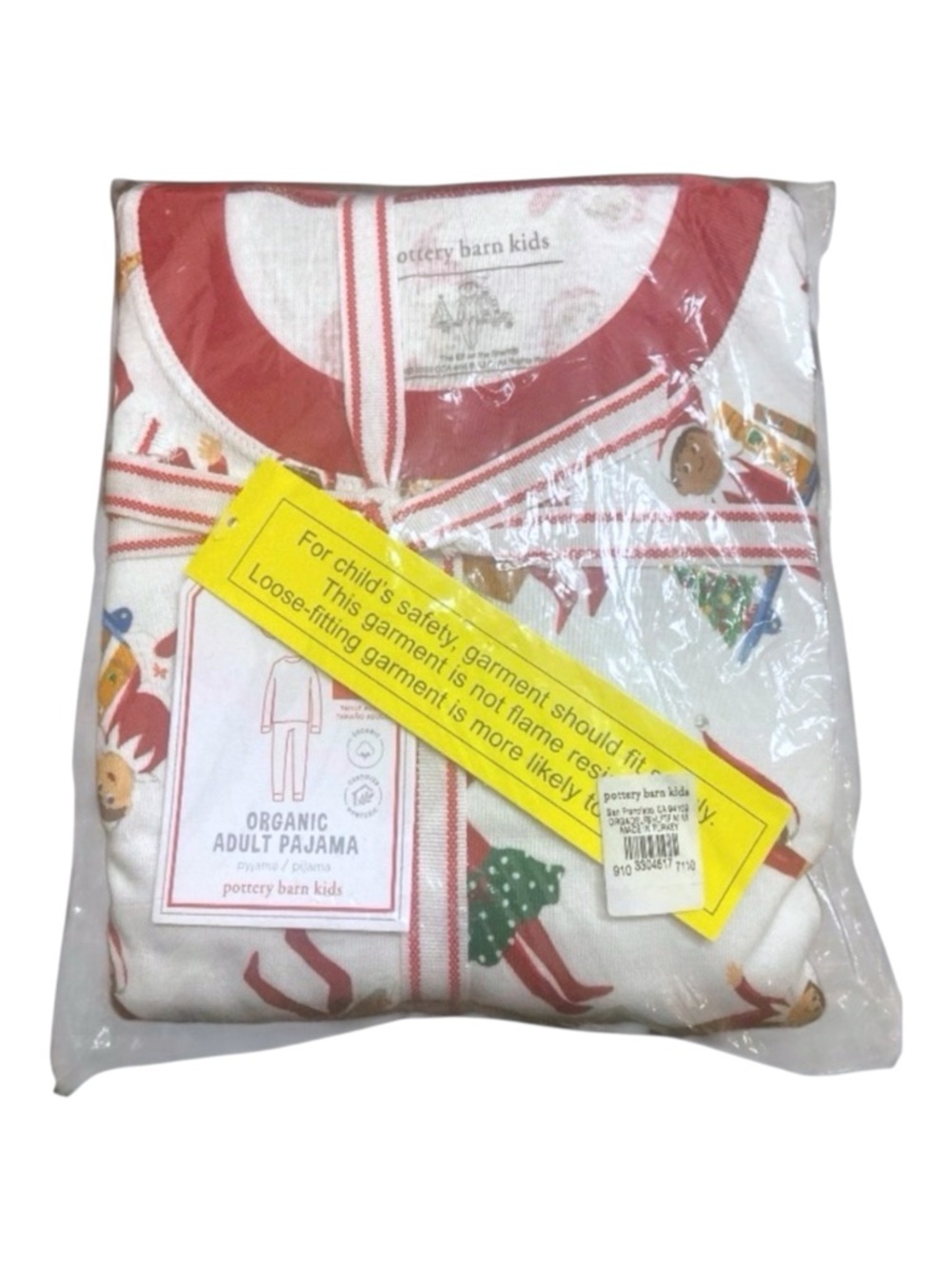 Pottery Barn Kids‎ Elf on the Shelf Pajamas Adult Medium Organic Cotton 2pcs NWT